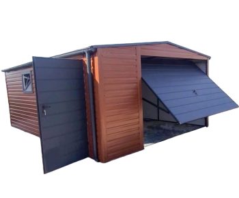 Blechgarage  4x6m Schwingtor + Zusätzliche Tür Anthrazit GP213