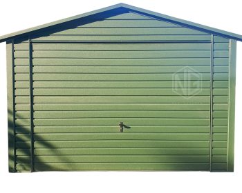 Blechgarage 3,5x6m - Schwingtor - Grün - Satteldach ID641