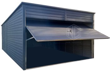 Blechgarage 3,5x7m Schwingtor - Tür - Anthrazit - Flachdach | ID977 |