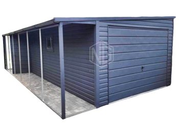 Blechgarage 3,5x7m Schwingtor Überdachung PVC Kippfenster Tür Dachrinnen ID273
