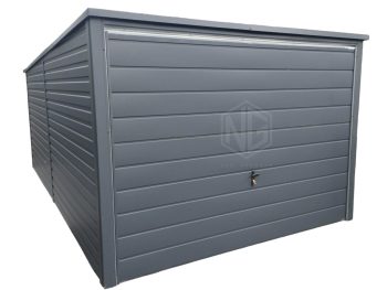 Blechgarage 3x5m - Schwingtor - Anthrazit - Flachdach GP277