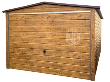 Blechgarage 3x5m - Schwingtor - Holzoptik - Satteldach | GP563 |