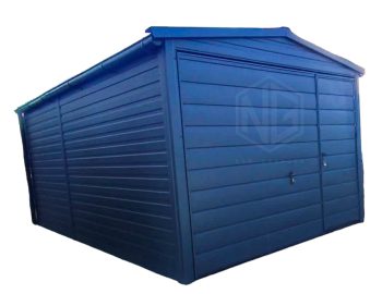 Blechgarage 3x5m - Schwingtor mit Zusätzliche Tür - Anthrazit GP195