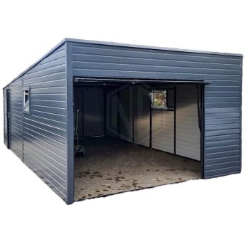 Blechgarage  4x7m -  Schwingtor + Zusätzliche Tür  - GP112