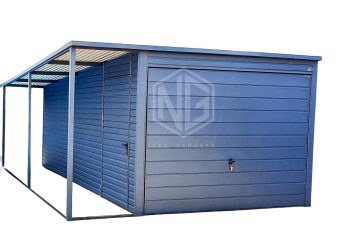 Blechgarage 3x5m Überdachung 1m Horizontal Blech Schwingtor Anthrazit Pultdach ID162