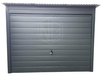 Blechgarage 3x6,5m - Schwingtor - Tür - Anthrazit-Pultdach GP243