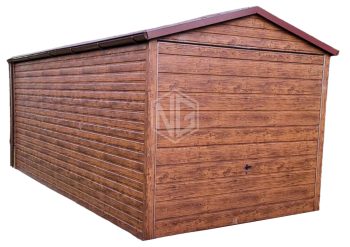 Blechgarage 3x6m Satteldach Schwingtor Holzoptik ID409