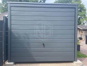 Blechgarage 3x8m - Schwingtor + Zusätzliche Tür  Anthrazit GP107