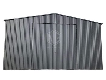 Blechhall  6x7m  Zweiflügeliges Tor - Anthrazit - Satteldach GP194