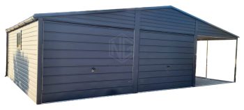 Blechgarage 6x6m Überdachung 3m Satteldach Schwingtor Dachrinnen Metalldachziegel ID280