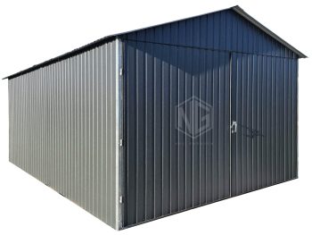 Blechgarage 3x6m - Zweiflügeliges Tor - Anthrazit - Satteldach | GP630 |