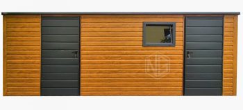 Gartenhaus - Gartenschuppen 6x3m - 2x Tür - 2x PVC Kippfenster - Holzoptik - Flachdach | GP621 |