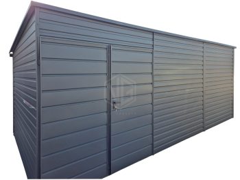 Gartenhaus - Gartenschuppen 6x2,5m - Zweiflügeliges Tor - Dachrinnen - Anthrazit - Flachdach | GP620 |