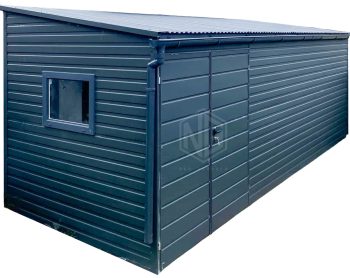 Gartenhaus - Gartenschuppen 5x2,5m - Zweiflügeliges Tor - PVC Kippfenster - Anthrazit - Dach neigt sich nach vorne | GP617 |