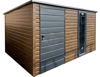 Gartenhaus - Gartenschuppen 3x2m - Tür - PVC Kippfenster - Winchester - Holzoptik - Anthrazit - Flachdach | GP608 |