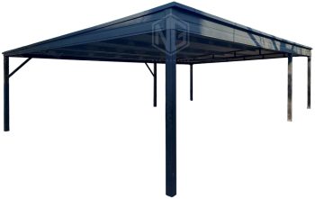 Carport 9x5,5m - Anthrazit - Flachdach | GP589 |