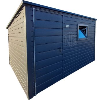 Gartenhaus - Gartenschuppen 3,5x2,5m Tür - PVC Kippfenster  - Anthrazit - Flachdach | ID969 |