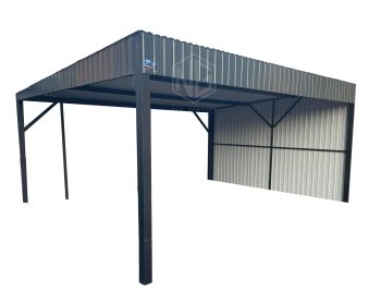 Carport - Überdachung 6x6  Anthrazit - Flachdach GP249