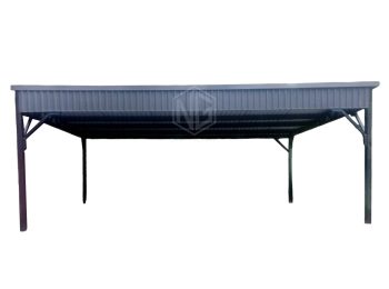 Carport - Überdachung 8x8m  Anthrazit - Flachdach GP217