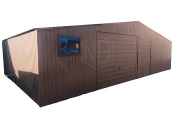 Blechgarage 11x6m 2x  Schwingtor - PVC Kippfenster  - Satteldach GP198