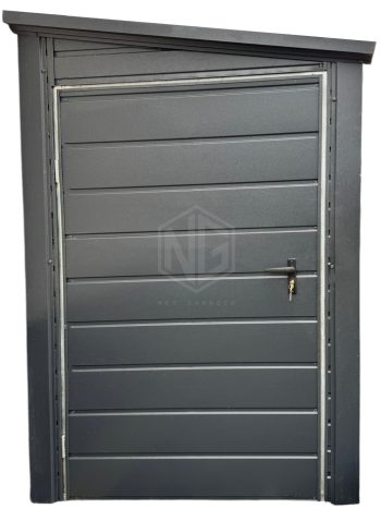 Gartenhaus - Gartenschuppen 1,4x4m - 2x Tür - Anthrazit - Dach mit Neigung nach rechts ID874