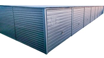 Reihengaragen - Garagenkomplex 24x5m + Überdachung 2m - 8x Schwingtor - Anthrazit - Flachdach GP488