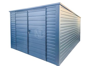 Gartenhaus - Gartenschuppen 3x3,5m - Zweiflügeliges Tor - Anthrazit - Flachdach GP483