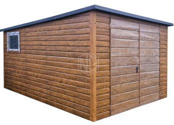 Gartenhaus - Gartenschuppen 3x4m - Zweiflügeliges Tor - PVC Kippfenster - Holzoptik - Flachdach ID843