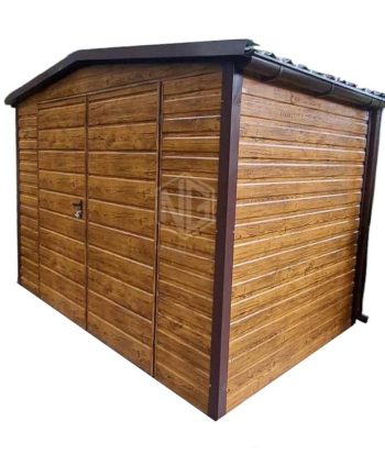 Gartenhaus - Gartenschuppen 3x2m - Zweiflügeliges Tor - Holzoptik - Dachrinnen - Satteldach GP461