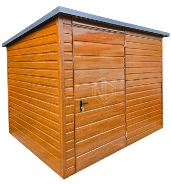 Gartenhaus - Gartenschuppen 2,5x2m - Tür - Helles Walnussholz - Holzoptik - Flachdach ID719