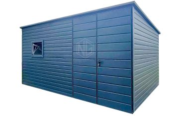 Gartenhaus - Gartenschuppen 4x2,5m - Zweiflügeliges Tor - Tür - PVC Kippfenster - Anthrazit - Flachdach GP436