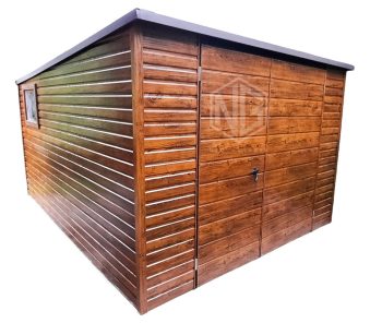 Gartenhaus 3x4m Schwingtor Holzoptik Pultdach ID135