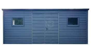 Gartenhaus - Gartenschuppen 6x2,5m - Tür - 3x PVC Kippfenster - Anthrazit - Flachdach ID562