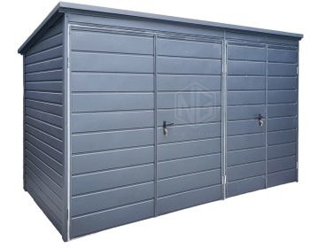 Gartenhaus - Gartenschuppen 3,5x2m - 2x Zweiflügeliges Tor - Anthrazit - Flachdach ID632