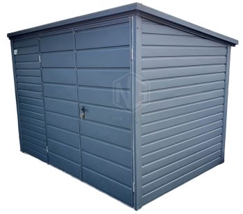 Gartenhaus - Schuppen 2,5x2m - Zweiflügeliges Tor - Anthrazit - Flachdach  ID537