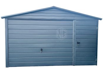 Blechgarage 4x6m - Schwingtor - Tür - Anthrazit - Dachrinnen - Satteldach ID677