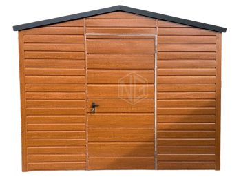 Gartenhaus - Schuppen 3x3m - Tür - Helles Walnussholz - Holzoptik - Verzinkte Konstruktion - Satteldach ID531