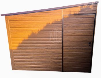 GartenHaus Schuppen 3x2m - Tür - Helles Walnussholz - Holzoptik -Dach mit Neigung nach links GP276