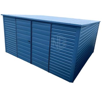 GartenHaus Schuppen 4x2,5m  Zweiflügeliges Tor - Anthrazit - Flachdach GP261