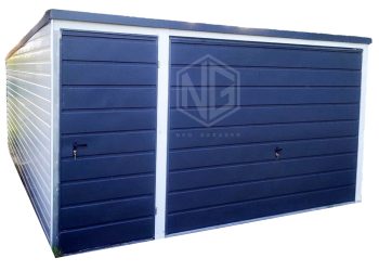 Blechgarage 4x5m Vertikal Blech Schwingtor Weiß Anthrazit ID393