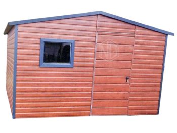 Gartenhaus 5x3m Satteldach Tür PVC Kippfenster Holzoptik ID430