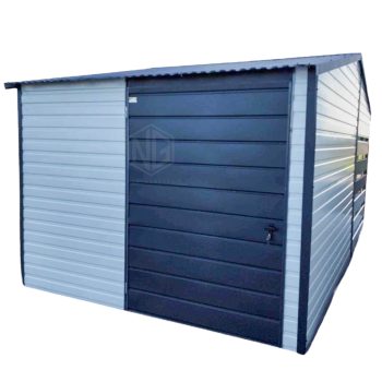 Gartenhaus 3x3m Überdachung 1,5m Weiß Anthrazit Satteldach ID426