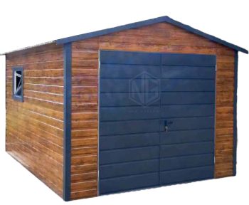 Gartenhaus 3x5m Zweiflügeliges Tor PVC Kippfenster Holzoptik ID392