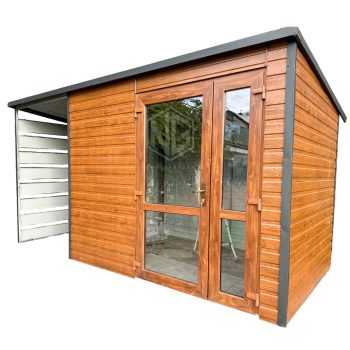 Gartenhaus 2,5x2m Überdachung 1,3m Holzoptik Pultdach ID422