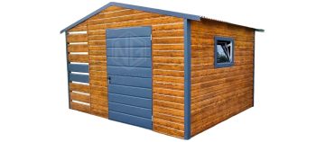 Gartenhaus 3x3m Überdachung 1m Holzoptik Satteldach ID213