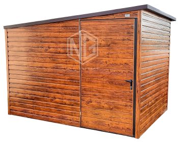 Gartenhaus 3x2,5m Das Dach ist nach links geneigt Holzoptik ID151