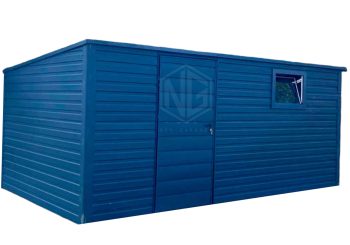 Gartenhaus 4,5x3m - Neigung von hinten nach vorne - Tür - PVC Kippfenster - Anthrazit - GP215