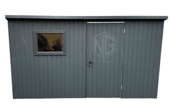 Gartenhaus 4x4m Tor PVC Kippfenster Anthrazit Flachdach ID442