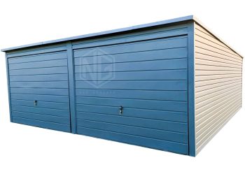 Blechgarage 6x5m Horizontal Blech 2x Schwingtor Pultdach Anthrazit Zusätzlich Tür ID117