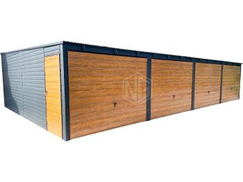 Reihengaragen - Garagenkomplex 12x6m - 4x Schwingtor - Tür - Anthrazit - Holzopitk - Flachdach GP482